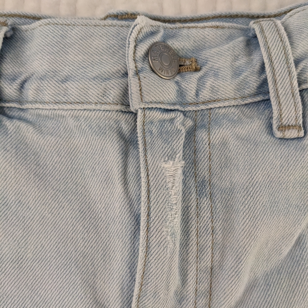 MADEWELL Jean Shorts Women Size 29 The 90s Mid-Length Denim Raw Hem - Picture 9 of 14